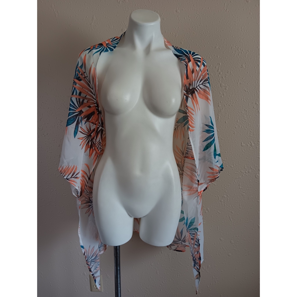 SHEIN Tropical Orange and Blue Swim Coverup